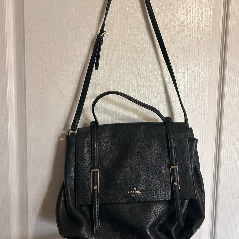Kate Spade New York Bailey Street Bruna leather satchel in black - Picture 1 of 5